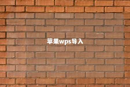 苹果wps导入 