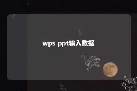 wps ppt输入数据 