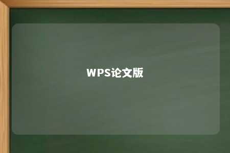 WPS论文版 