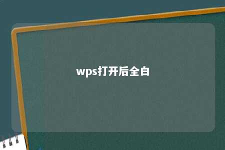 wps打开后全白 