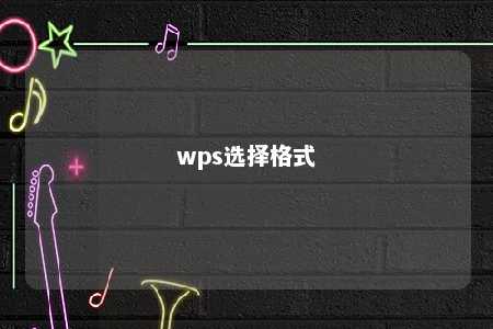 wps选择格式 