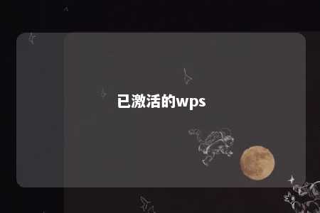 已激活的wps