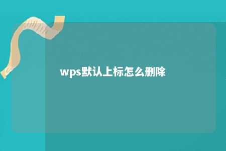 wps默认上标怎么删除 