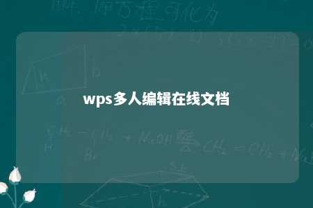 wps多人编辑在线文档 