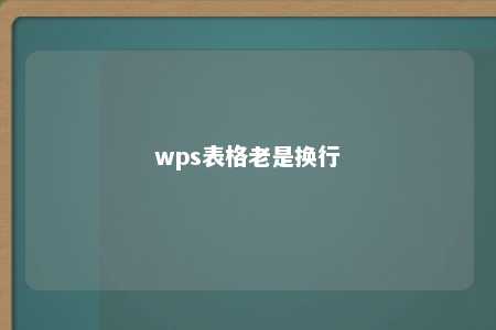 wps表格老是换行 