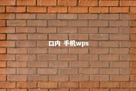 口内 手机wps