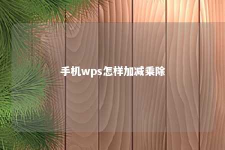 手机wps怎样加减乘除