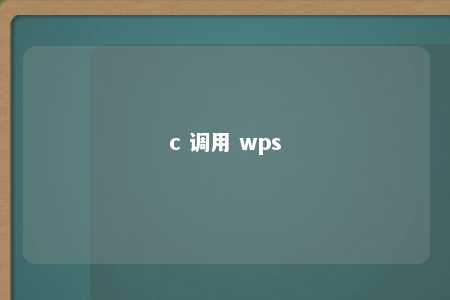 c 调用 wps