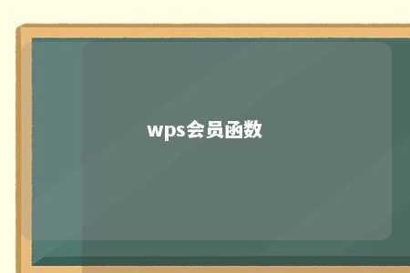 wps会员函数