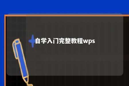 自学入门完整教程wps 