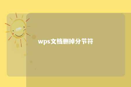 wps文档删掉分节符 