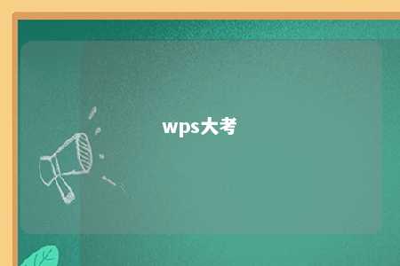 wps大考 