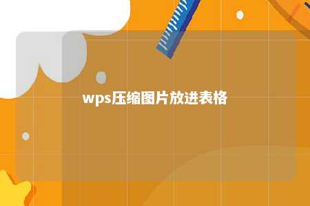 wps压缩图片放进表格 