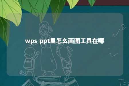 wps ppt里怎么画图工具在哪 