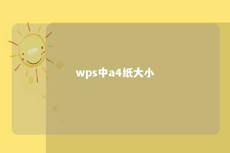 wps中a4纸大小 