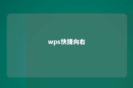 wps快捷向右