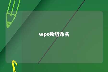 wps数组命名 