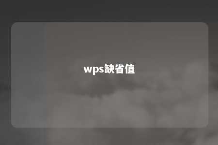 wps缺省值