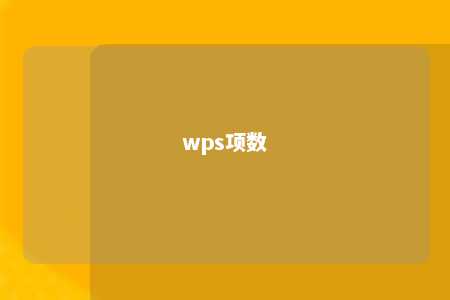 wps项数 