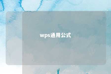 wps通用公式 