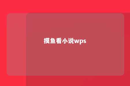 摸鱼看小说wps