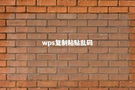 wps复制粘贴乱码 