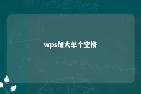 wps加大单个空格