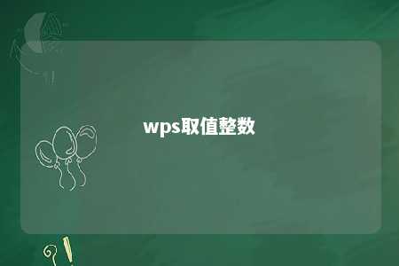 wps取值整数 