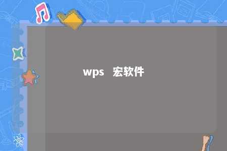 wps  宏软件 