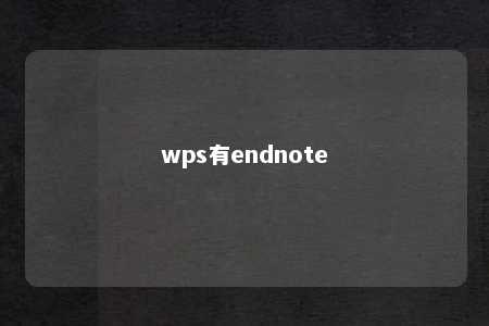 wps有endnote 