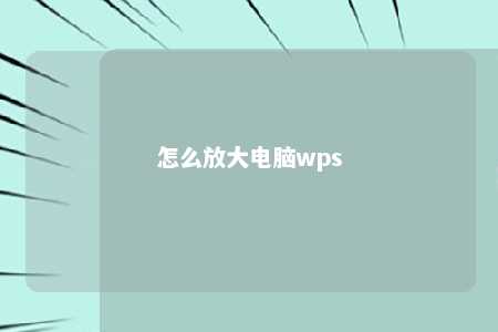 怎么放大电脑wps 