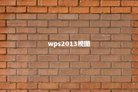 wps2013视图 