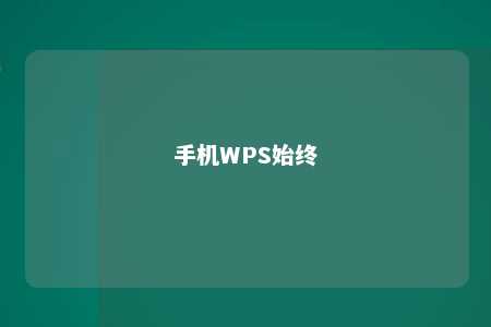 手机WPS始终 