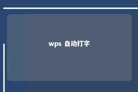 wps 自动打字