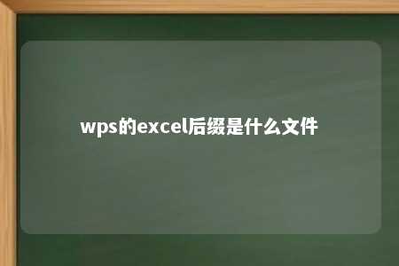 wps的excel后缀是什么文件