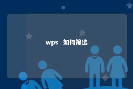 wps  如何筛选 