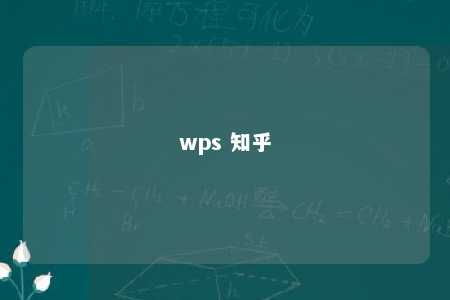 wps 知乎 