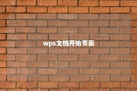 wps文档开始页面 