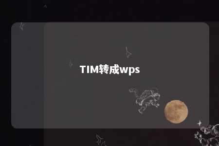 TIM转成wps 