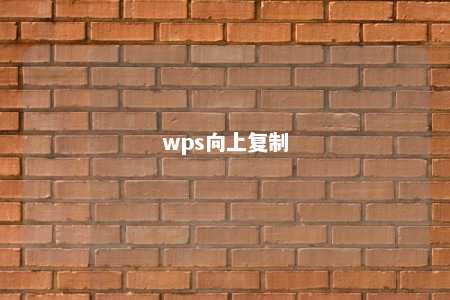 wps向上复制