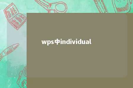 wps中individual 