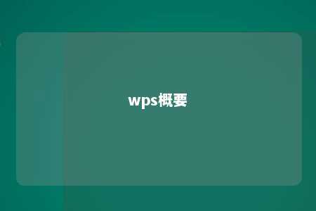 wps概要