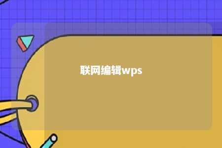 联网编辑wps