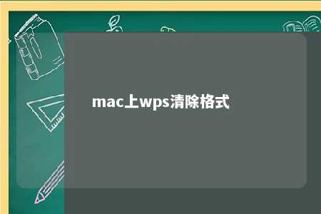 mac上wps清除格式 