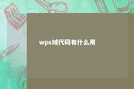 wps域代码有什么用