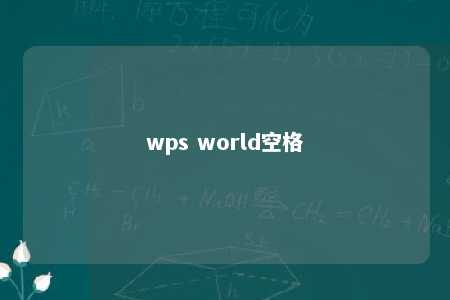 wps world空格