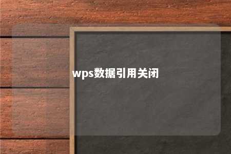 wps数据引用关闭 