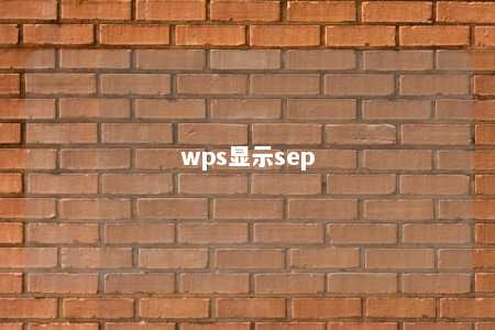 wps显示sep 