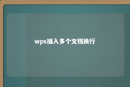 wps插入多个文档换行 