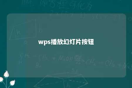 wps播放幻灯片按钮